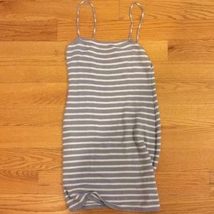 Blue and white striped coverup